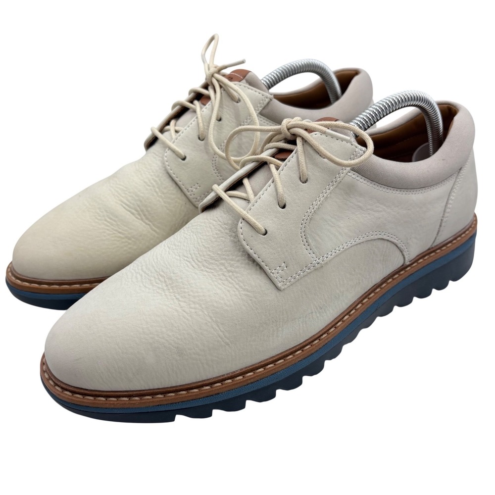 Johnston & Murphy Oxford Shoes Mens 9M Cream Leather TRUFOAM Office Casual